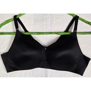 Cacique Bra 44B Black Invisible‎ Back Smoother No Wire Lightly Lined Comfort